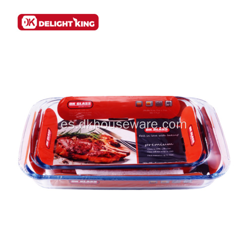 Horno de horneado Borosilicato rectangular vidrio para hornear platos